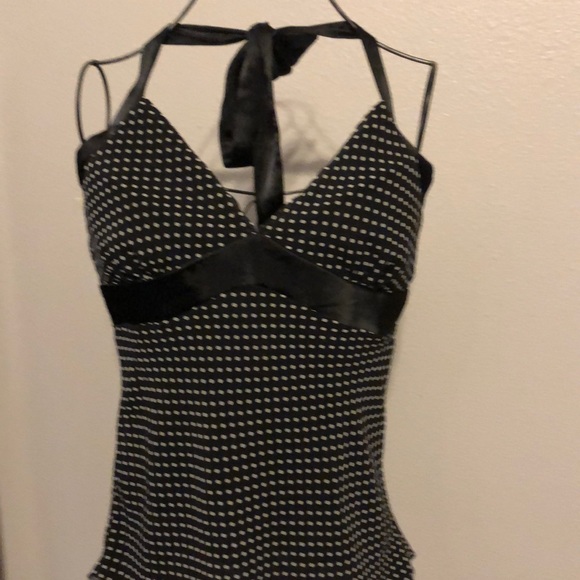 Black and white Polka Dot Halter Too size medium - Picture 2 of 8